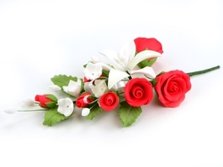 Cukrová  kytice -  lilie a růže