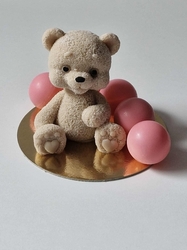 Čokoládová figurka medvídek a koule malé  - růžový