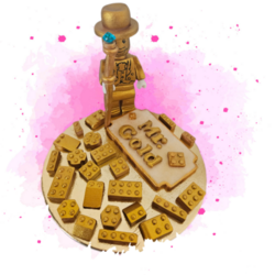 Fondánová figurka Lego mr.Gold