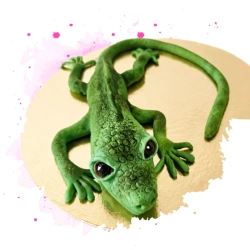 Fondánová figurka  Ještěrka