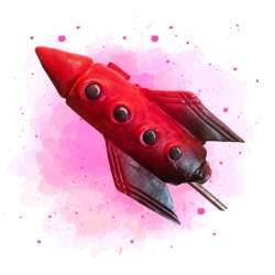 Fondánová figurka Raketa s kouřový efektem 