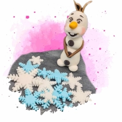 Fondánová figurka Olaf a vločky