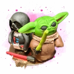 Fondánová figurka  Skywalker + Yoda