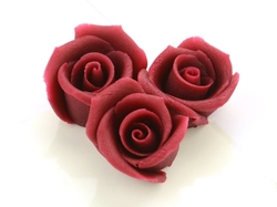 Marcipánové růže střední bordó 4 kusy