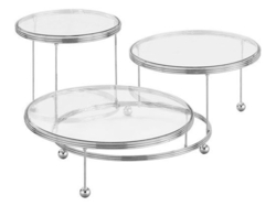 Wilton Etagere 3dílná s  křišťálově průhlednými talíři