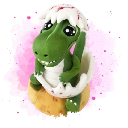 Fondánová figurka Dinosaurus ve vejci