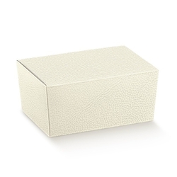 Krabička na pralinky 11,5x7,5x5cm papír bílá kůže
