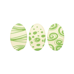 Sada zelených velikonočních vajíček z bílé čokolády 9ks