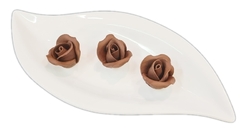 ROSES DARK čokoládová ozdoba Růže – hořká čokoláda Tmavá Ø40 mm, 3 ks