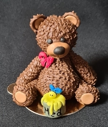 Fondánová figurka Medvěd s medem 