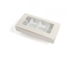 Krabička na 8ks pralinek s průhledným víčkem 16x8x3 cm
