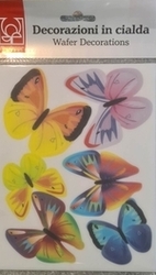 Dekorace z jedlého papíru Motýlci různobare (6 ks)