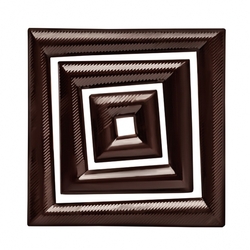SQUARES DARK SET čokoládová ozdoba tmavé čtverce, 12ks (4 x 3 ks)