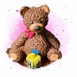 Fondánová figurka Medvěd s medem 