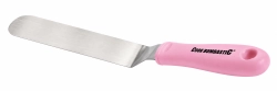 Zahnutá nerezová špachtle – 22 cm/2.5 cm – růžová