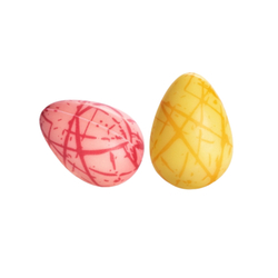 3D pruhovaná vajíčka z bílé čokolády,5ks - 2 varianty