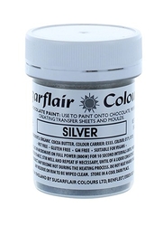 Barva na kreslení na bázi kakaového másla Sugarflair Silver (35 g)
