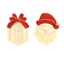 Santa a dárky , čokoládová dekorace,9ks