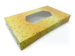 Vánoční krabice na cukroví zlatá s hvězd 36x22x5cm