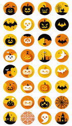 SUGAR STAMP  - Pusinky -  předtištěné předlohy - Halloween