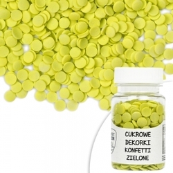 Cukrové dekorační konfety zelené, 30g