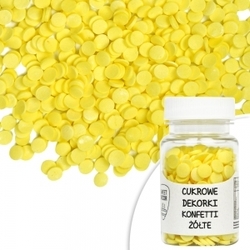 Cukrové dekorační konfety žluté, 30g