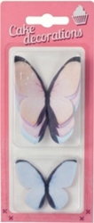 Dekorace z jedlého papíru Motýlci pasteloví (8 ks)
