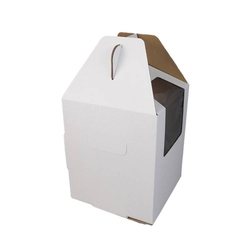 Dortová krabice bílá s úchytem (20,3 x 20,3 x 25,4cm ) 