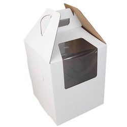Dortová krabice bílá s úchytem (20,3 x 20,3 x 25,4cm ) 
