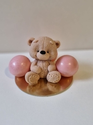 Čokoládová figurka medvídek a koule - růžový