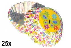 Papírové košíčky na pralinky 50 ks duha /motýlci