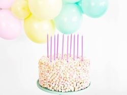 PartyDeco svíčky dlouhé světle fialové (12 ks)