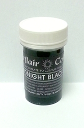 Pastelová gelová barva Sugarflair (25 g) Midnight Black, půlnoční černá