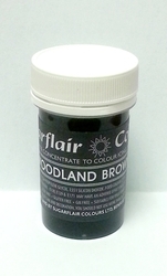 Pastelová gelová barva Sugarflair (25 g) Woodland Brown, lesní hnědá