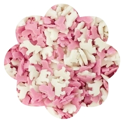 Cukrové zdobení jednorožci růžovo-bílí, 50 g