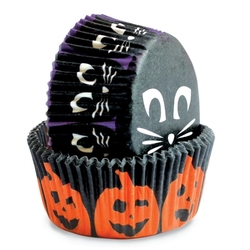 Košíčky na cupcake - černé Halloween,36ks