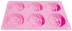 Silikonová pečící forma 6 růží na cupcake
