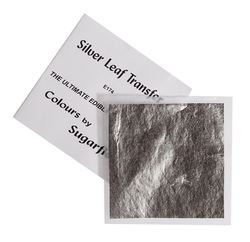 Sugarflair Transfer plát stříbrný (8 x 8 cm)