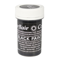 Tekutá barva Sugarflair (20 g) Black Paint, Černá barva