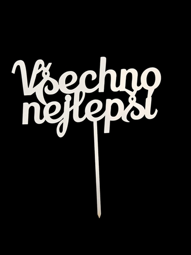 Zápich všechno nejlepší BÍLÝ  č.4