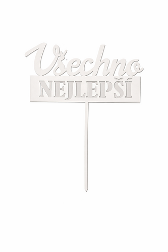 Zápich všechno nejlepší BÍLÝ  č.2