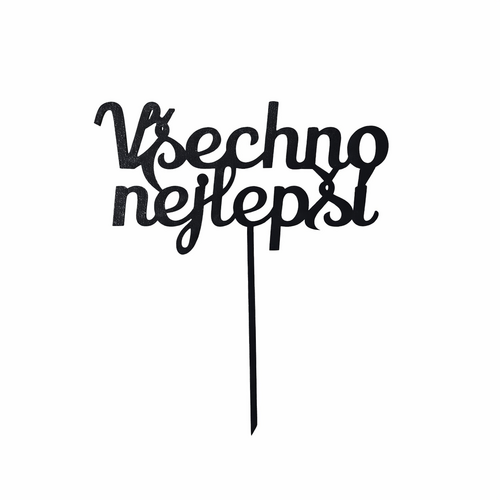 Zápich všechno nejlepší ČERNÝ  č.4