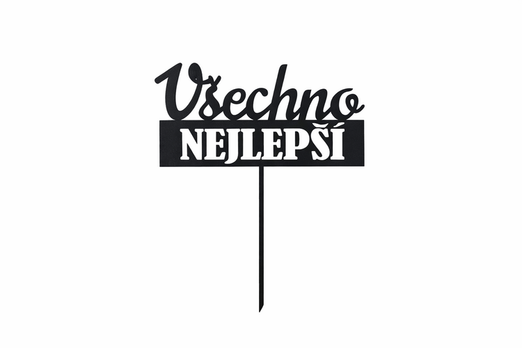 Zápich všechno nejlepší ČERNÝ  č.2