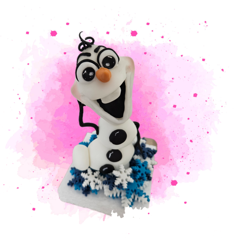 Fondánová figurka Olaf a vločky