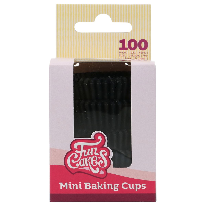 Mini košíčky na pečení FunCakes černé, balení 100 ks