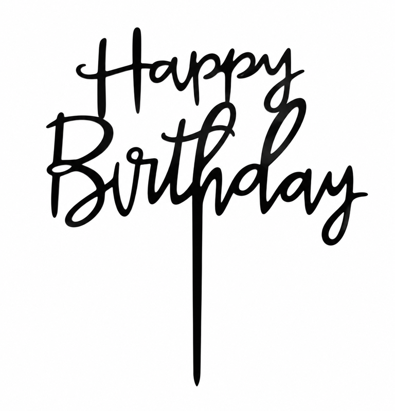 Černý zápich Happy Birthday č.1
