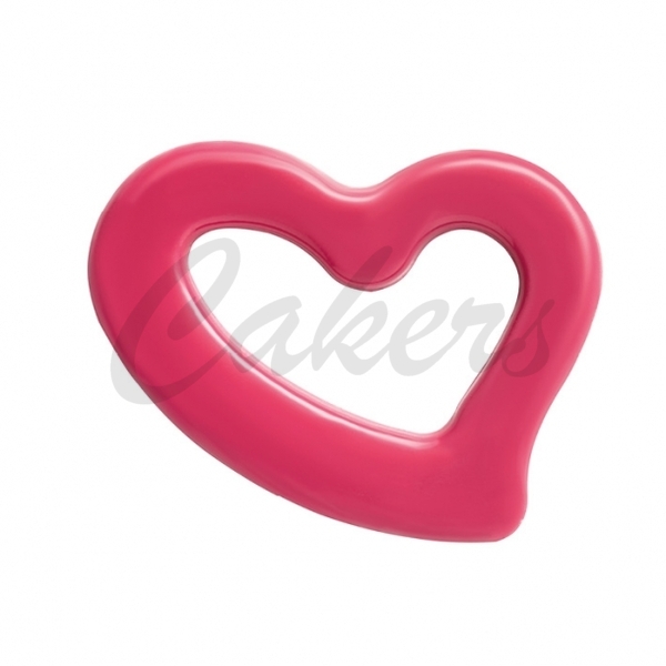 OPEN HEART PINK čokoládová ozdoba Otevřené srdce růžové, 6 ks