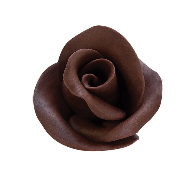 ROSES DARK Růže – hořká čokoláda Tmavá Ø40 mm, 3 ks