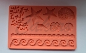 Silikonová formička deska s mořskými motivy