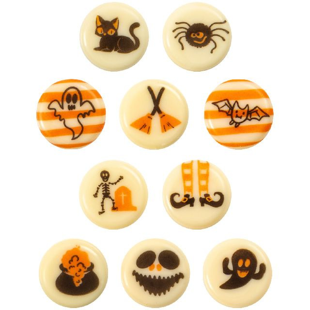 Halloween kolečka - čokoládová dekorace 10ks